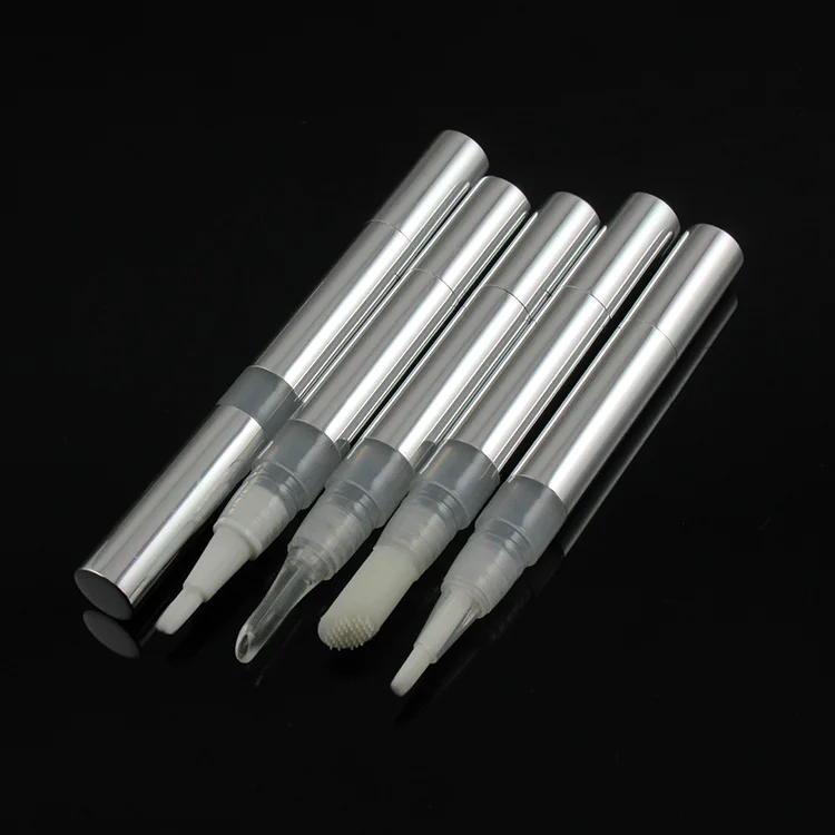 Free Shipping MOQ 500pcs  LG776 2ml Aluminium Metal Lip Gloss Tube Empty Twist up Pen Cosmetic Packaging with Tips