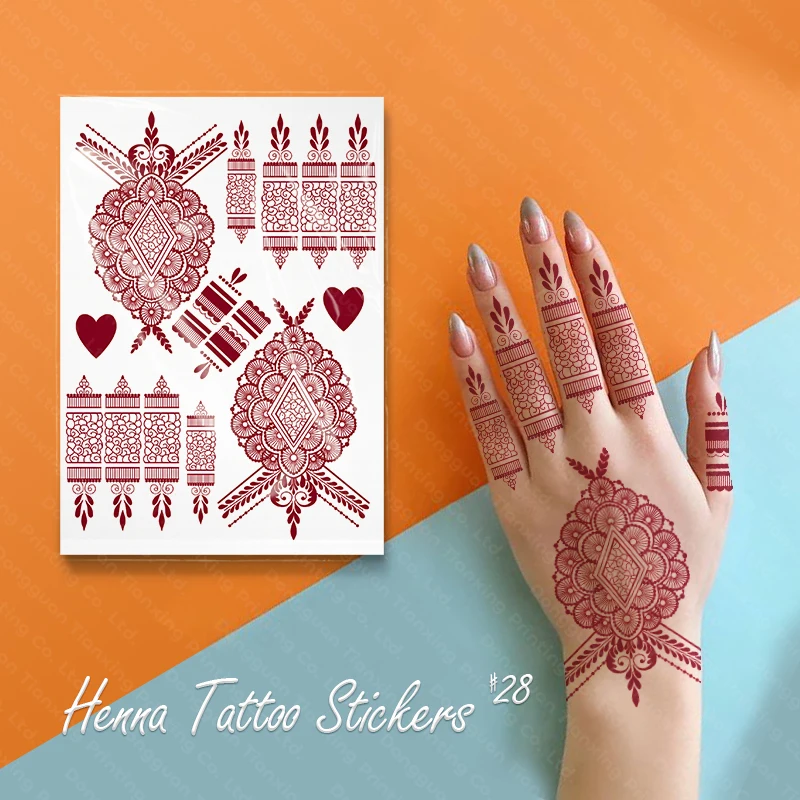 Non-toxin Mehndi Design Layla Water Transfer Temporary Henna Tattoo Sticker Waterproof