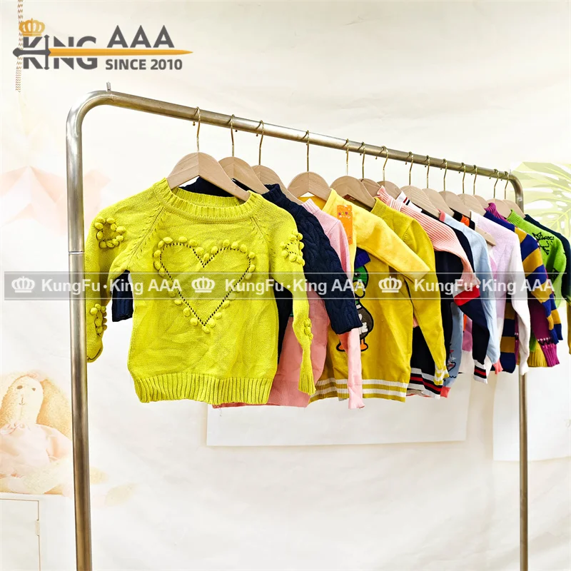 2024 Wholesale Price Winter Sweater Baby Cotton Knitted Sweater Bales Second Hand Clothing Kids Winter Wear Casual Children