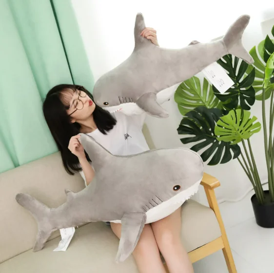  Giant plush shark toy 15-140cm stuffed speelgoed reading pillow for birthday gifts doll gift children