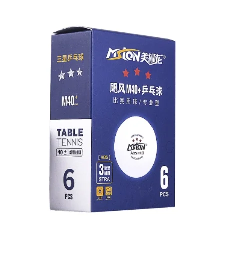 MSLON Series furacana M40+ Three Stars Table Tennis Competition Ball Exclusive 6-pack White ABS Material