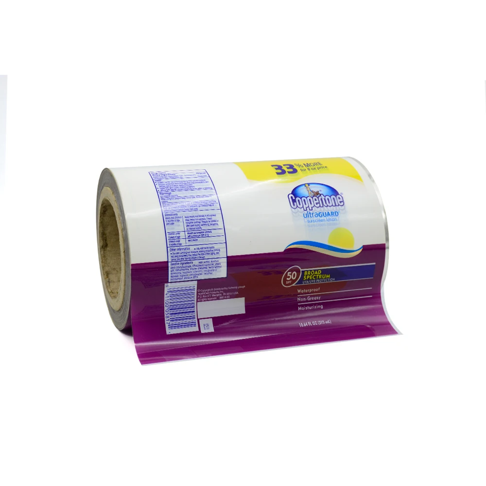 Food Grade Clear Plastic Film Roll for Packaging Sealed Plastic Bag Roll Cosmetic Packaging Sunscreen Cream Packaging