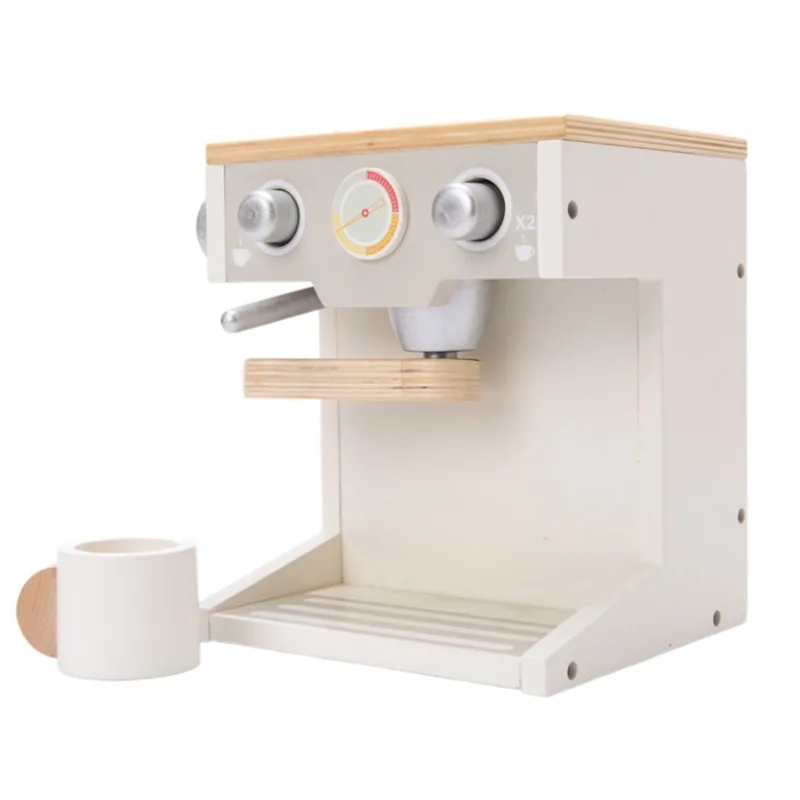 WOODDYTOYS Coffee Maker Espresso Play set Wooden Premium Play Kitchen Set Toy with Accessories Pastel Color