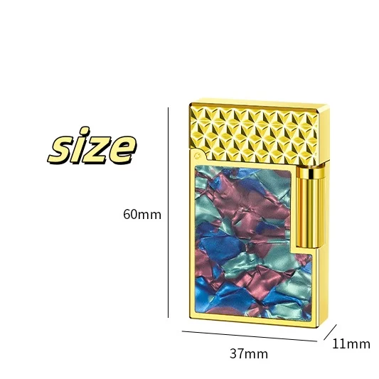 DK895 Soft Flame Metal Lighter High-end Inlaid Color Shell Refillable Lighter