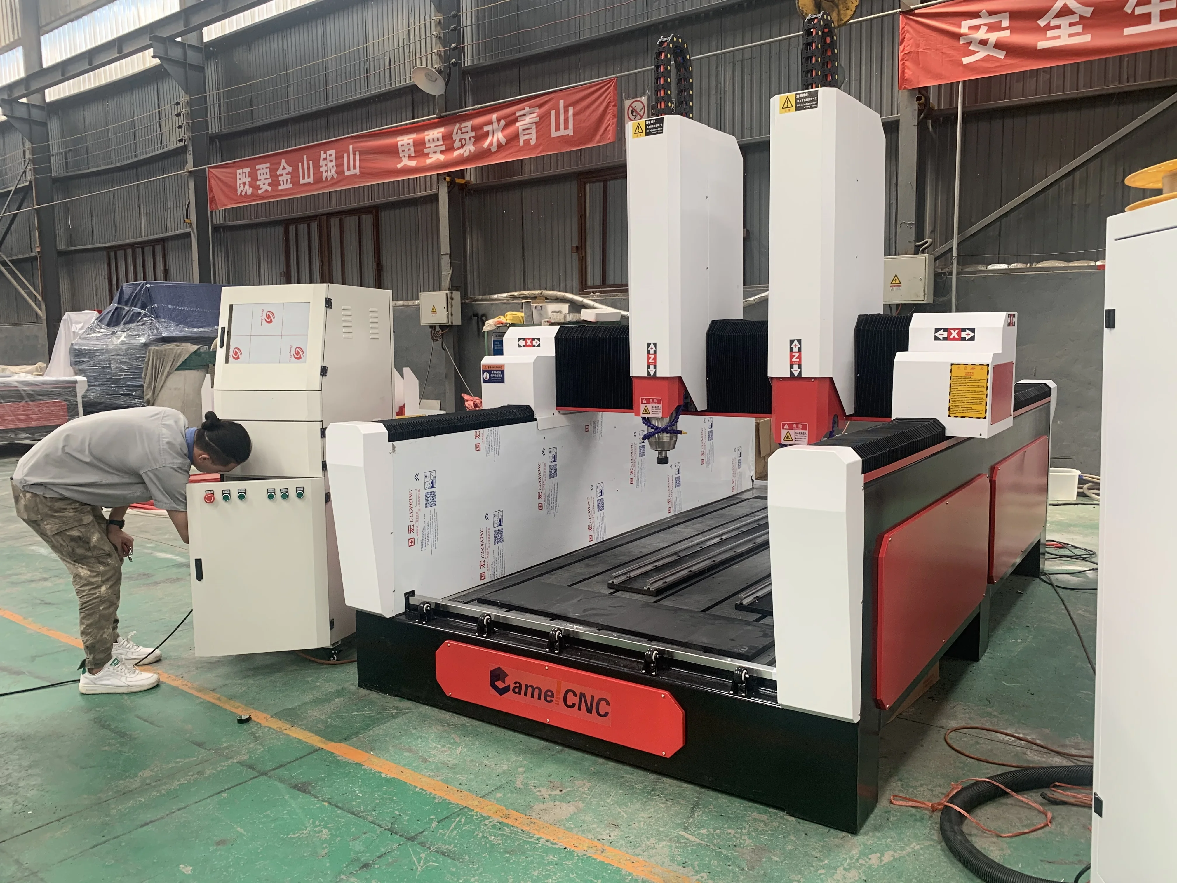 Heavy stone marble granite engraving cnc router 5.5kw spindle CA-1325 3d carving router machine for stone
