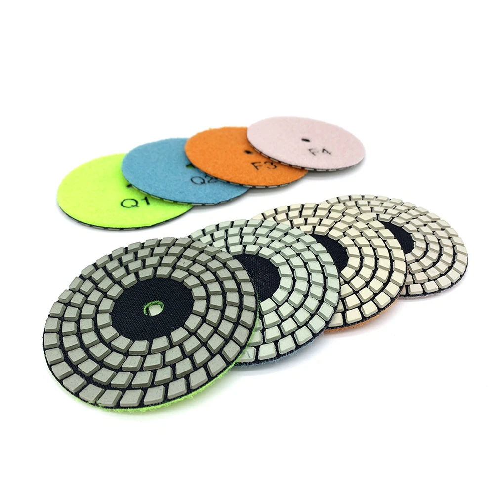 Flexible 4 Steps Dry polishing pads marble wall floor polishing high gloss result Angle Grinder