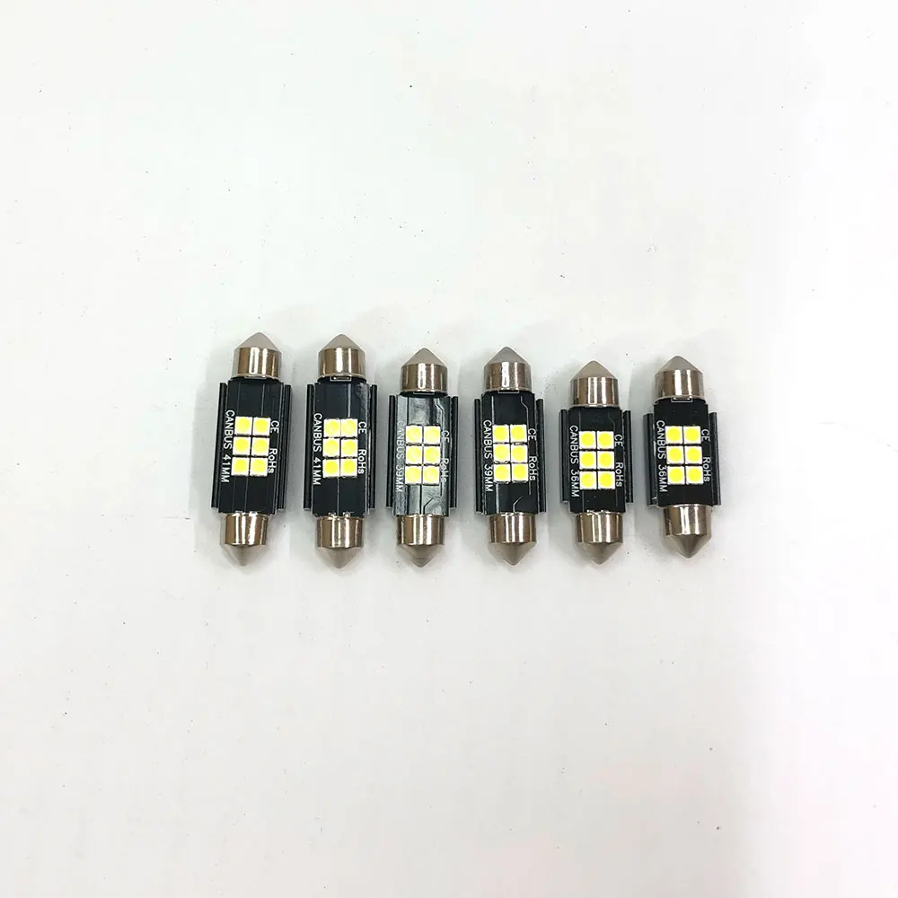 31mm 36mm 39mm 41mm 3030 6SMD Error Free Supper Bright License Plate Light Lamp Dome Bulbs Canbus Festoon C5W LED Inteior Lights