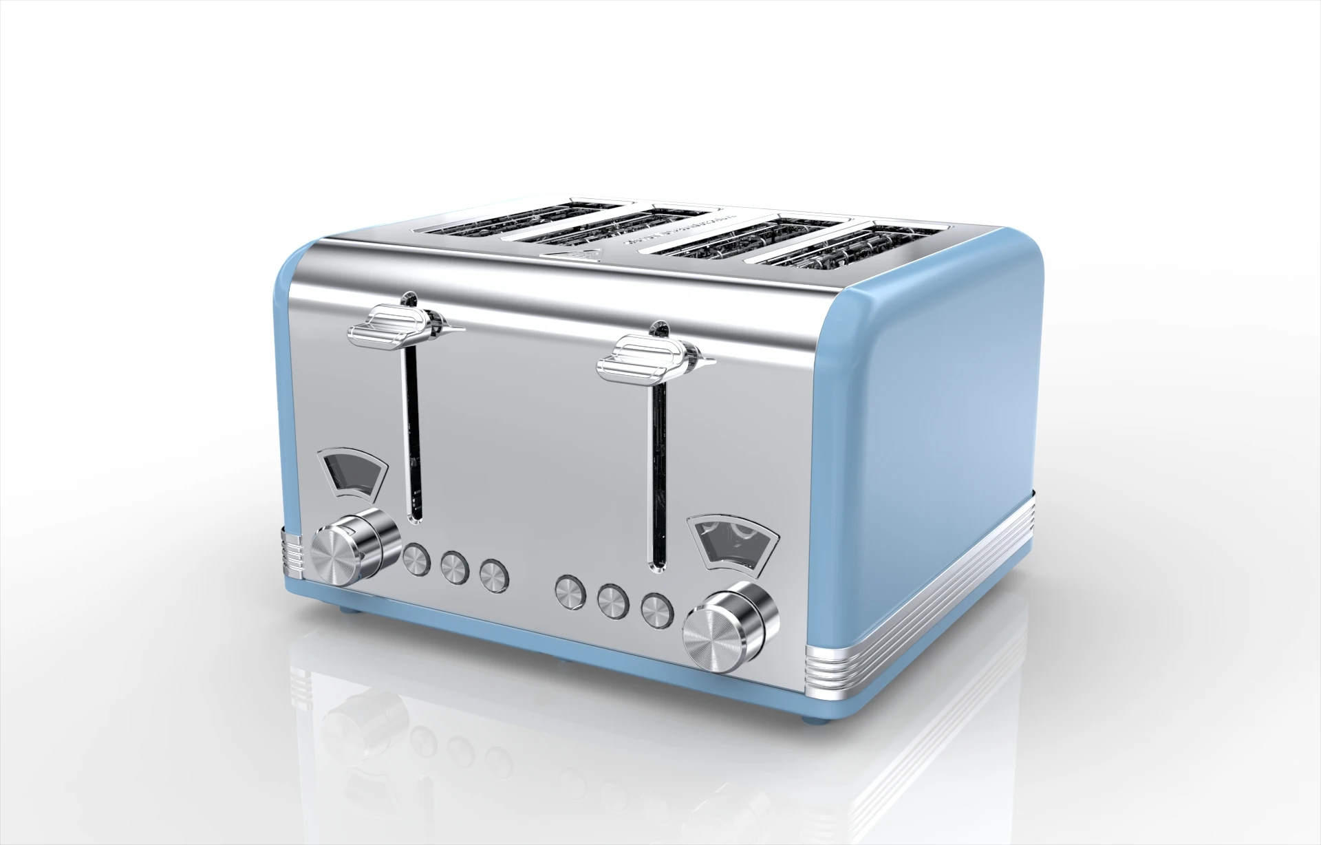 Custom Household appliance 4 slice Stainless Steel bread maker Electric POP UP Toaster with Grill