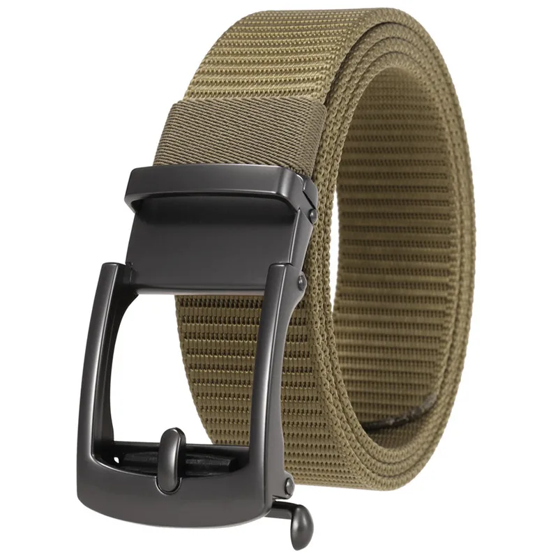Mens Canvas Belt Automatic Buckle Belts Without Ratchet Fabric Belt Polyester Outdoor Leisure wholesale LQbelt Factory