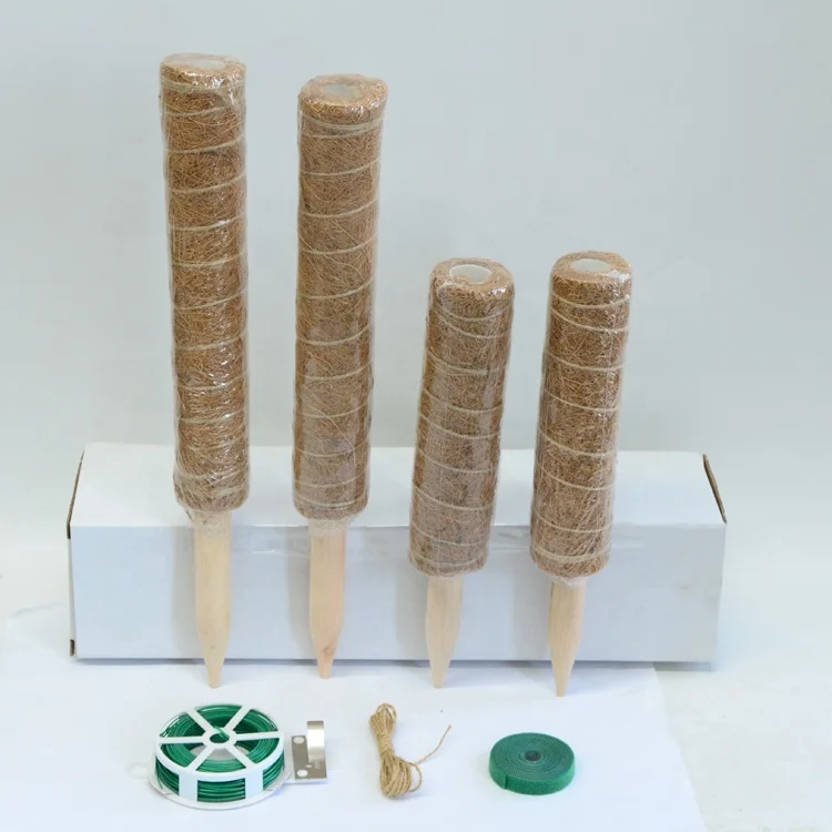 Garden Decorative Set Classic Eco Friendly Wooden Coconut Stick Coco Pole for Climbing Plants