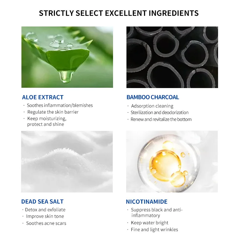 Charcoal Hemp mud clay mask Nose Charcoal Blackhead Remover clean clay mask Organic Deep Cleansing deep sea mud mask