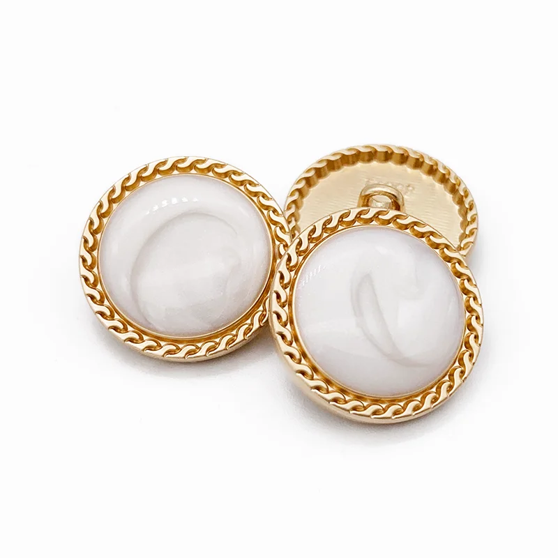 Custom high quality design Zinc Alloy gold metal sewing accessory garment uniform blazer suit coat shank button