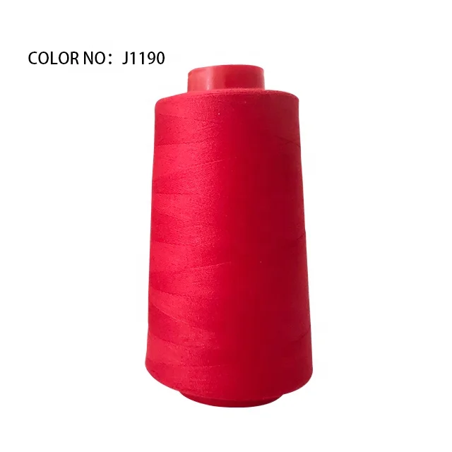 High Quality polyester theard 5000 402 in black and red color in stock bulk sewing thread