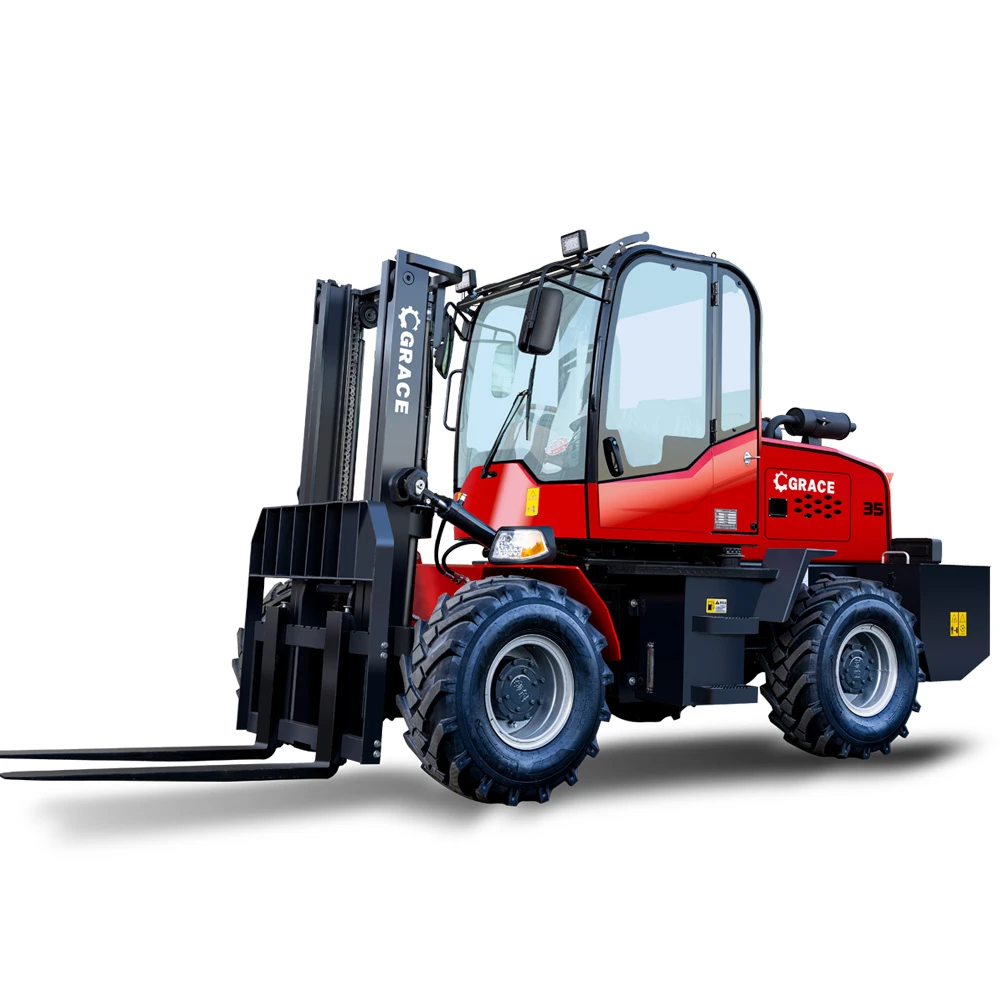 Hot sale 3ton 3.5 5 ton rough terrain forklifts lifting equipment 4X4 wheel drive rough terrain diesel forklift with cab