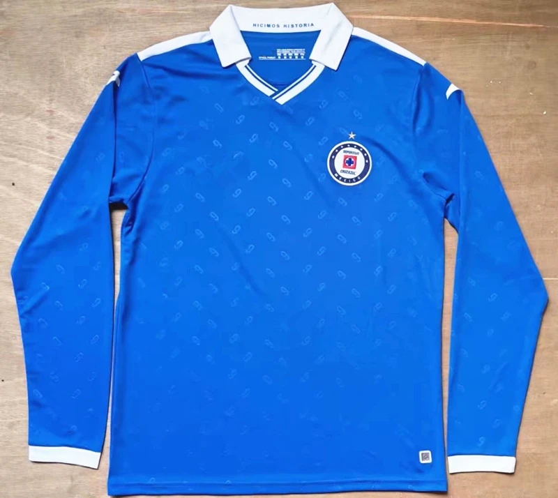 2022 Cruz Azul Long sleeve Soccer Jerseys 21-22 Mexico League men women kids Football Shirt