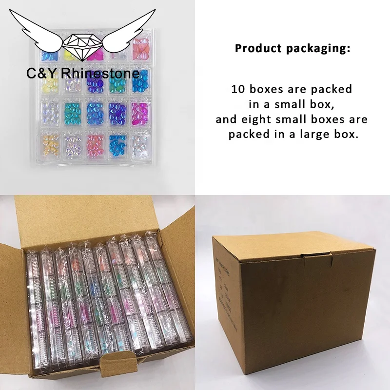 C&Y Flat Back Crystal Stone For Nails Decoracion Ab Rhinestones Non Hotfix Bulk