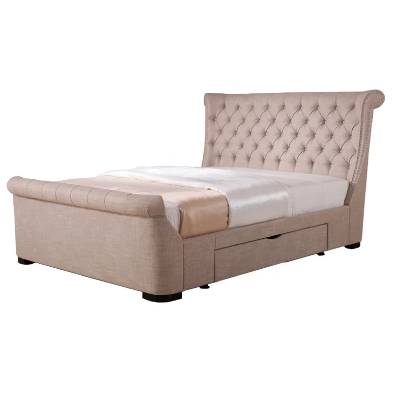 Ottoman Solid Wood Design Furniture Queen Double Modern Bed Frame