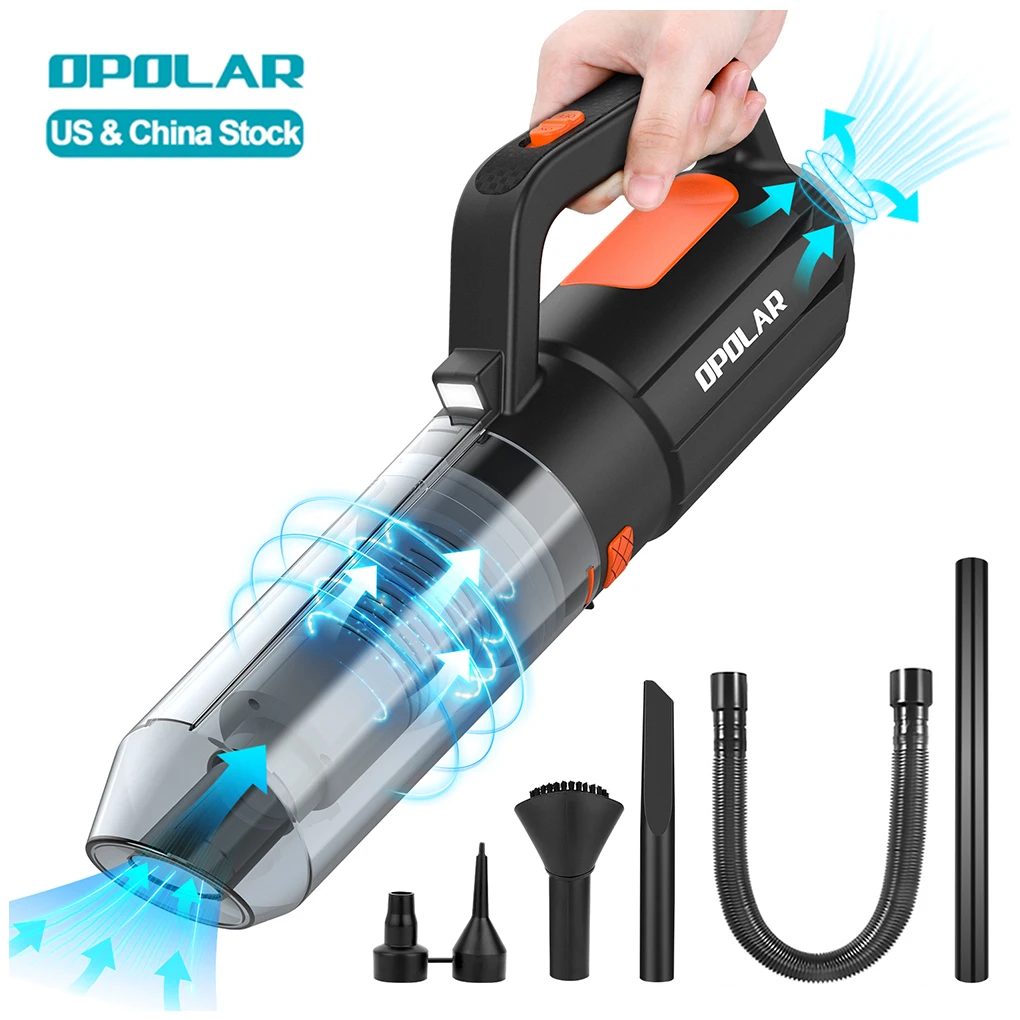OPOLAR Rechargeable Cordless Washing Vacuum Cleaner 6000PA High Power USB Portable Wireless Mini Handheld Car Vacuum Cleaner