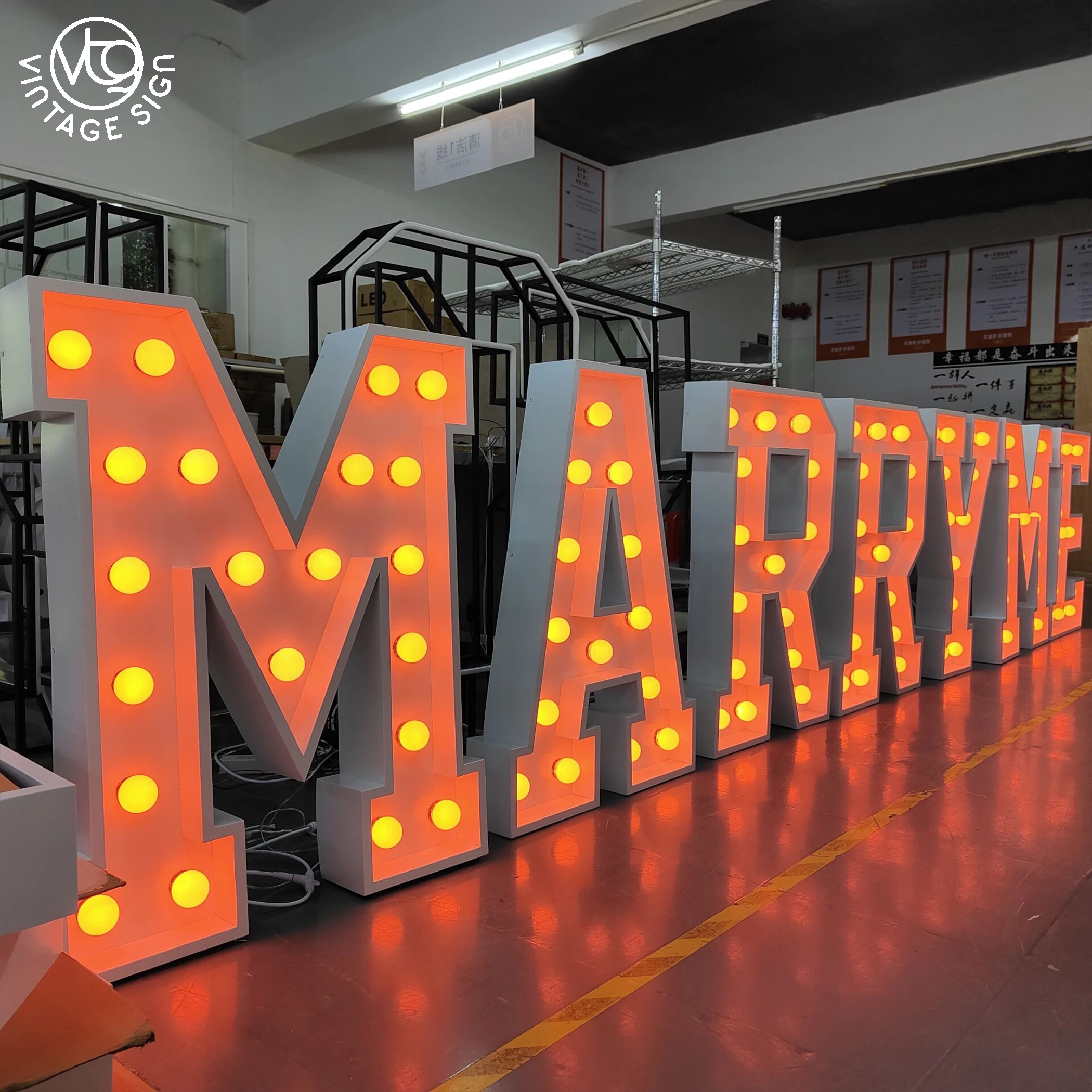 Giant Light Up Letter Business Sign Round Wedding Love Signs Custom Marquee Letters Led With High Quality