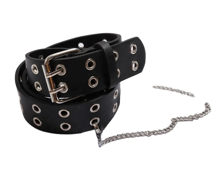 wholesale Double exhaust eye design waist belt for ladies fashion belt chain punk rivet decoration