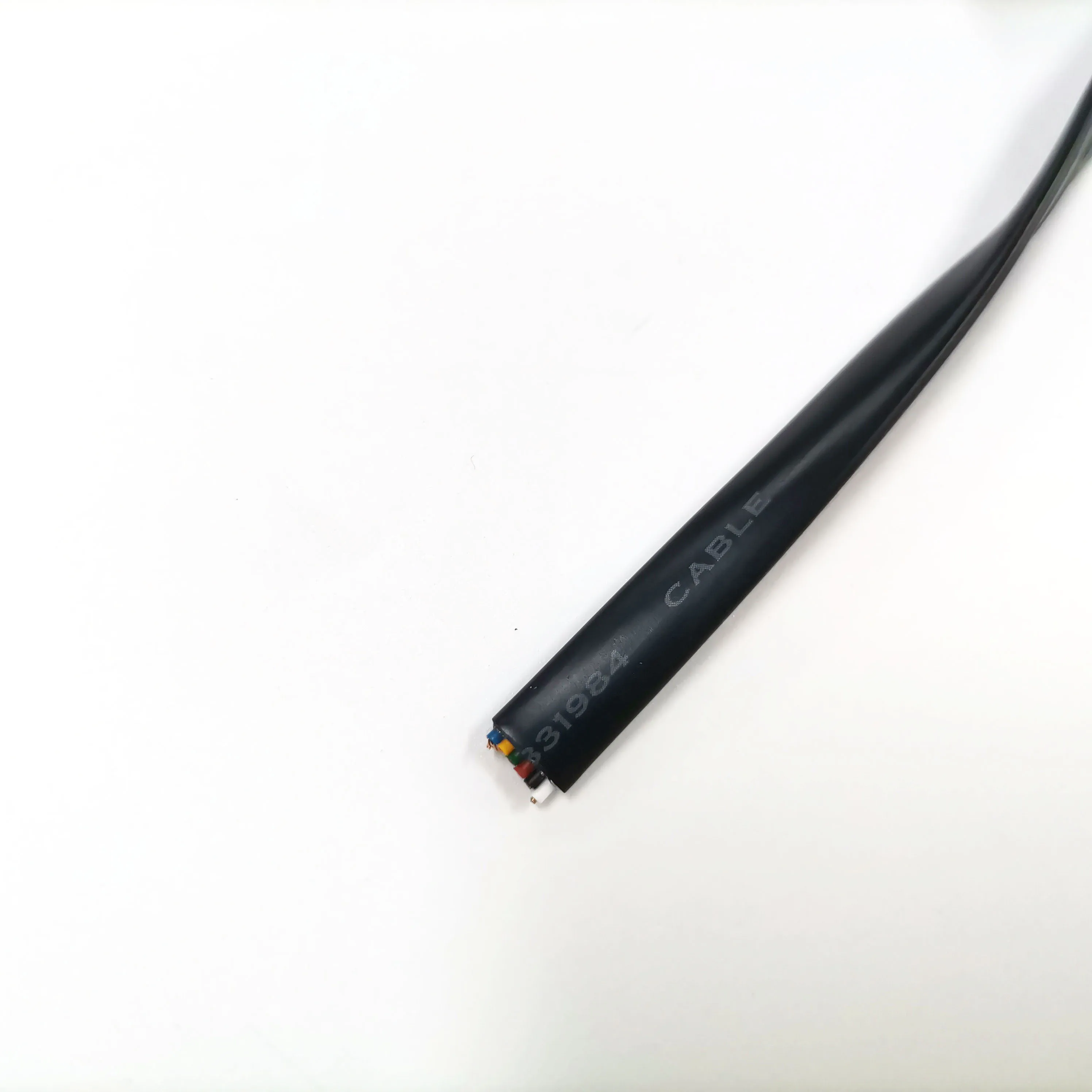 26awg telephone cable flat wire PVC jacket spiral cord black 60cm retracted curl length