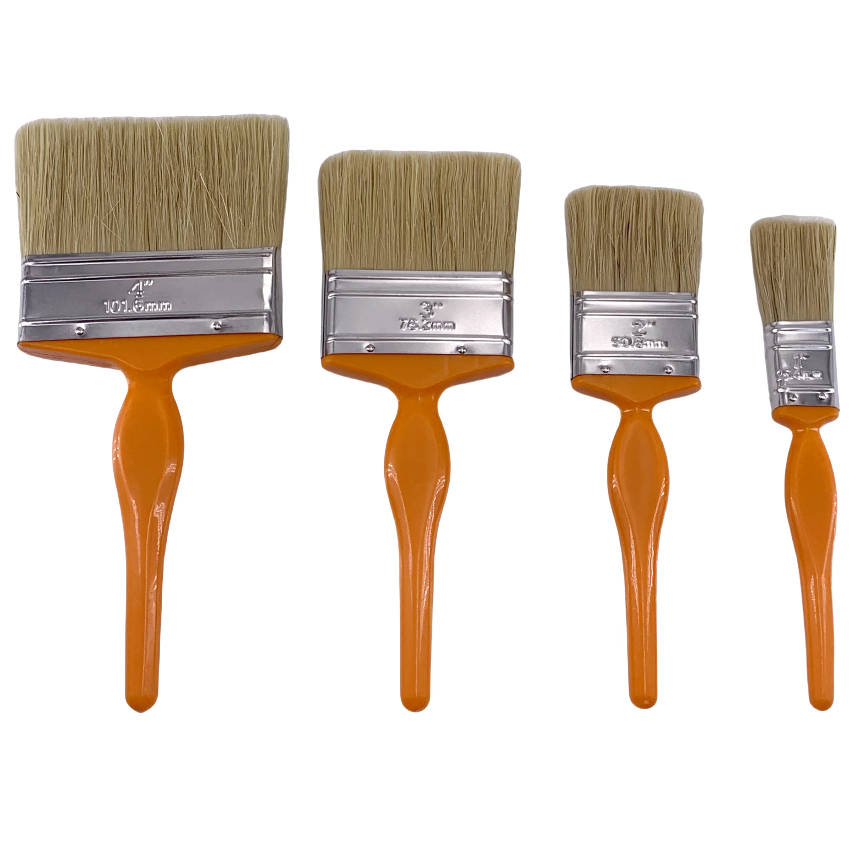 2024 High-Grade and Low Price New Bristle Brush Orange Plastic Handle Paint Brush for House Decoration