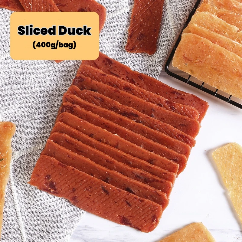 Factory Wholesale Dog Snacks 110g/bag 400g/bag Natural Chicken Dry Duck Slices Beef Strips OEM/ODM Pet Treats Food