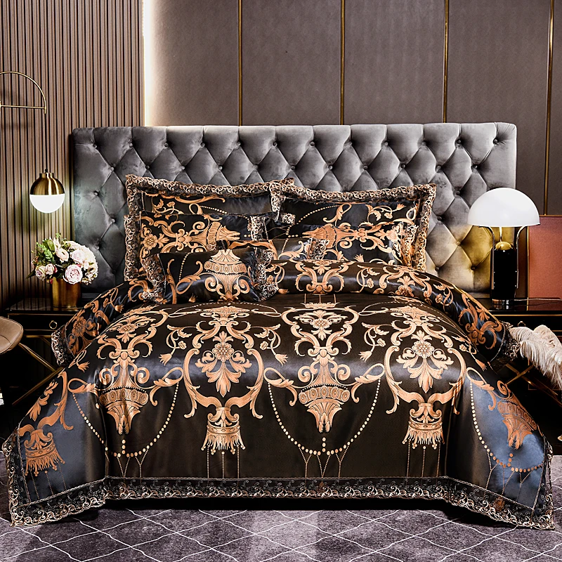 Factory Direct Wholesale Bedsheet Duvet Cover Hotel Quilt Cover Lace Jacquard Bedding Set Duvet Cover Set