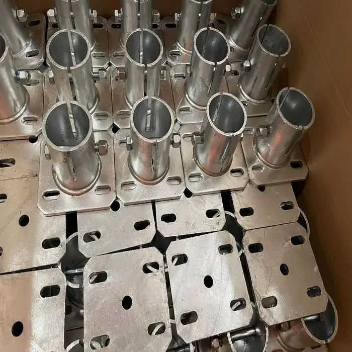 Custom Galvanized Steel Fence Post Bolt Down Anchor Support