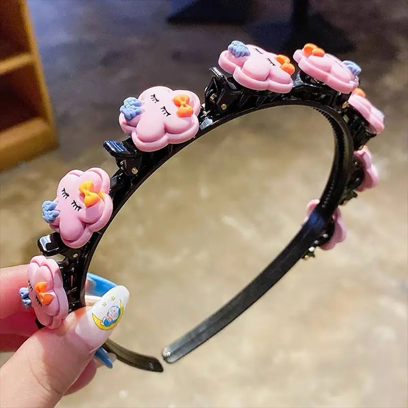 Cute Cartoon Flower broken Hairstyle Braided Hairbands New Girls Kid Sweet Hair Clips Headband Headwear Fashion Hair Accessories