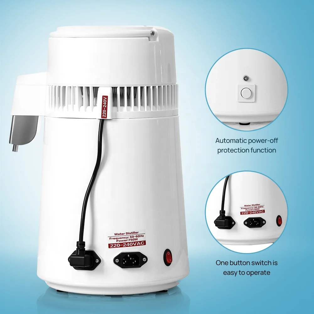 OEM  1L/H Efficiency Home Water Distiller with 4L Plastic Bucket