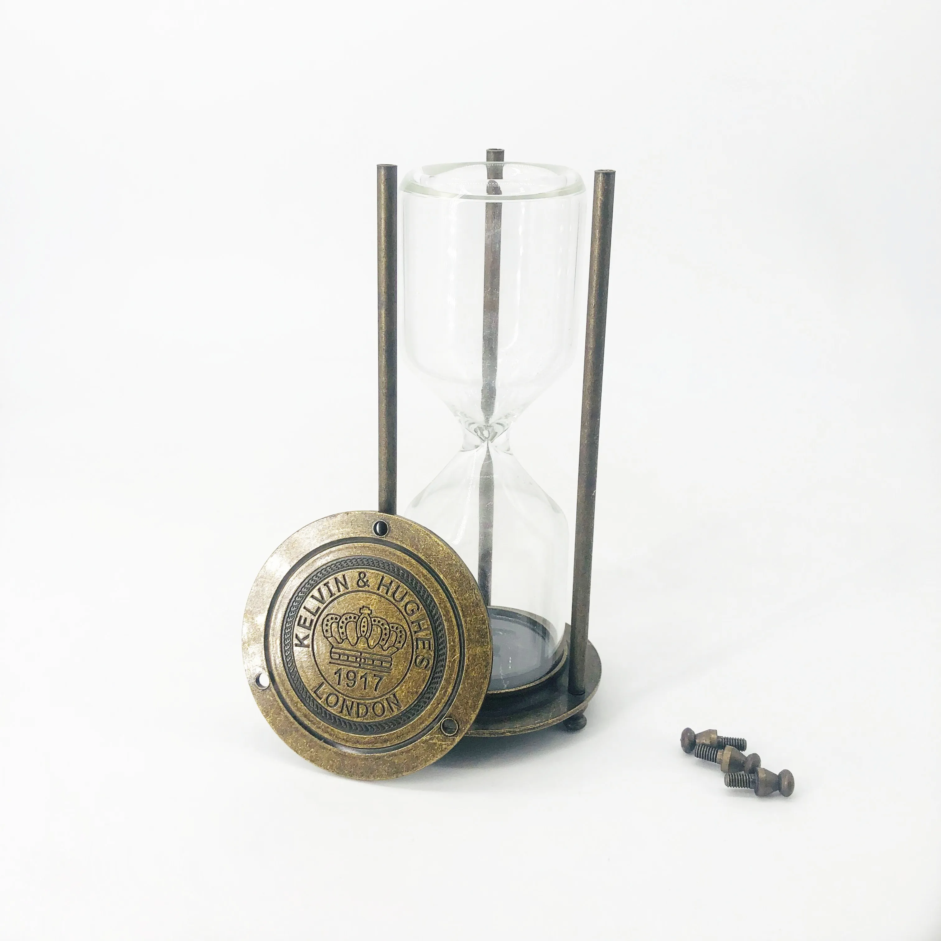 Metal Empty Hourglass Sand Timer Refillable DIY Sand Clock Brass Frame Sand Watch