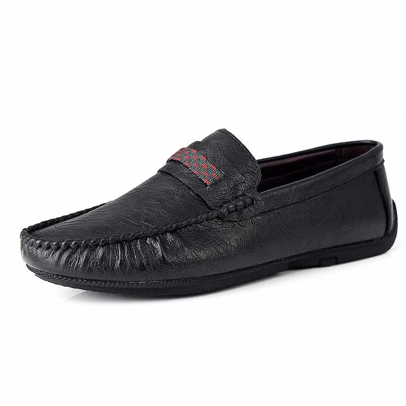Оптовая продажа, мужские повседневные лоферы из натуральной кожи на плоской подошве, Мужская Классическая обувь