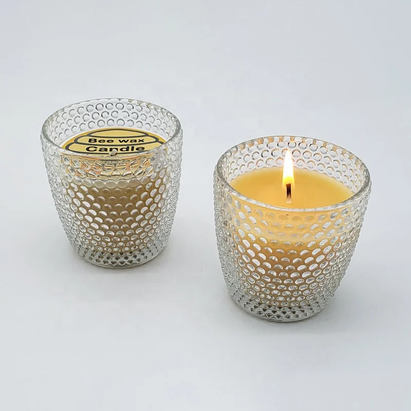 Заводская поставка, OEM, изготовление на заказ, стеклянные свечи из натурального пчелиного воска с частной этикеткой