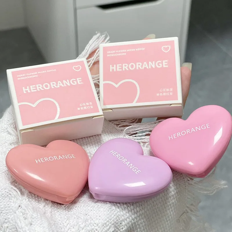 HERORANGE Natural Color Rendering Delicate And Girlish Low Saturation Matte Love Monochrome Powder Blusher Cream