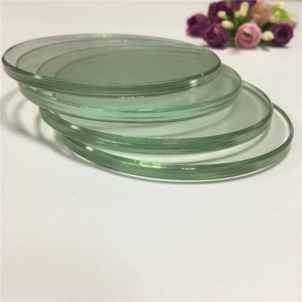 Factory Customized Glass Dongguan glass supply 4mm / 5mm / 6mm flat clear glass circles for outdoor tempered glass panels
