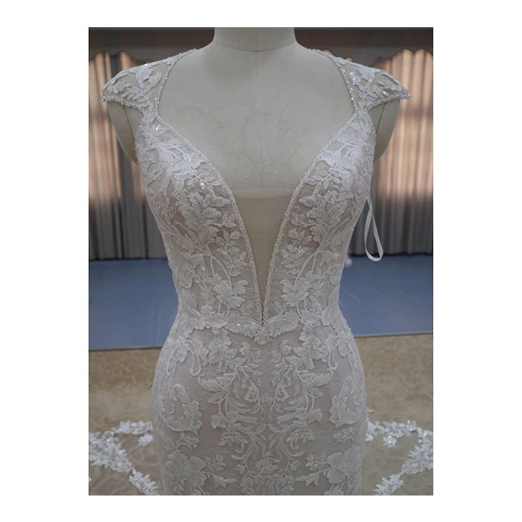 Новое поступление 2022, популярное французское кружевное свадебное платье с открытой спиной, французское кружевное свадебное платье