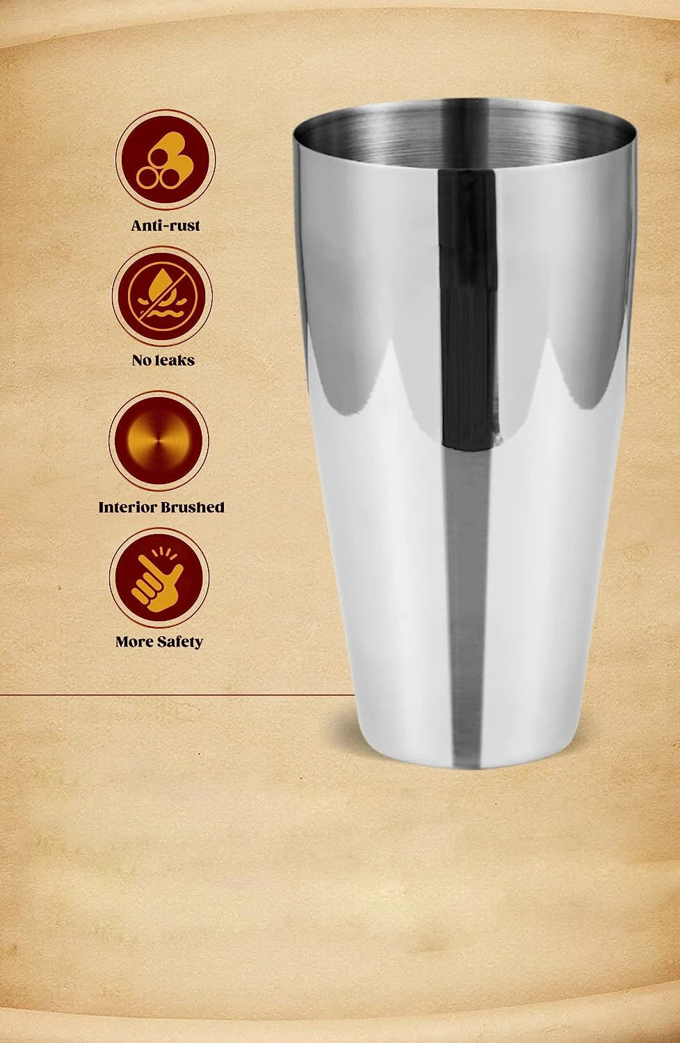 Hot sell Stainless Steel High Quality Weighted Cocktail Boston Mixing Shaker Cocktail Barware