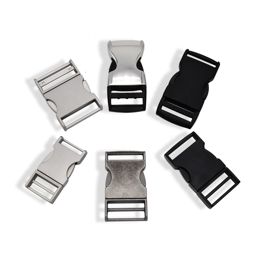 Custom wholesale 30mm center quick metal side release buckle for bag hardware accessories