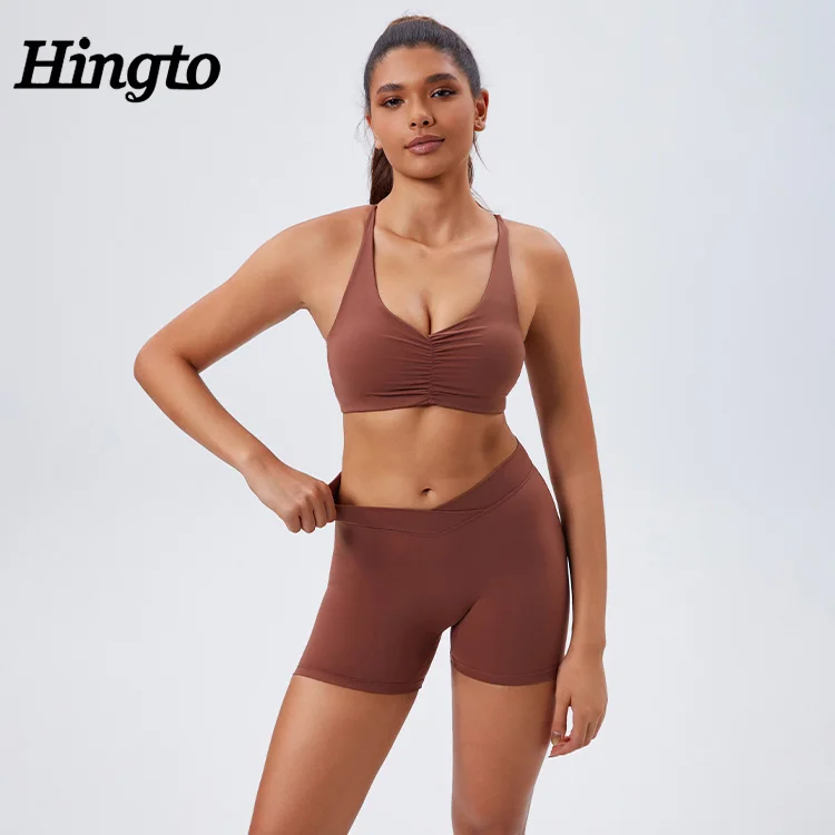 Fashionable Running Workout Tops Women Fitness Sports Bra For Gym Active Wear Sports Bra For Girls Cross Back Long Line Sports B