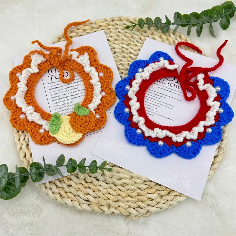 Cat Collar Knitted Collar Handwoven Collar Weibo Necklace Adjustable Pet Supplies