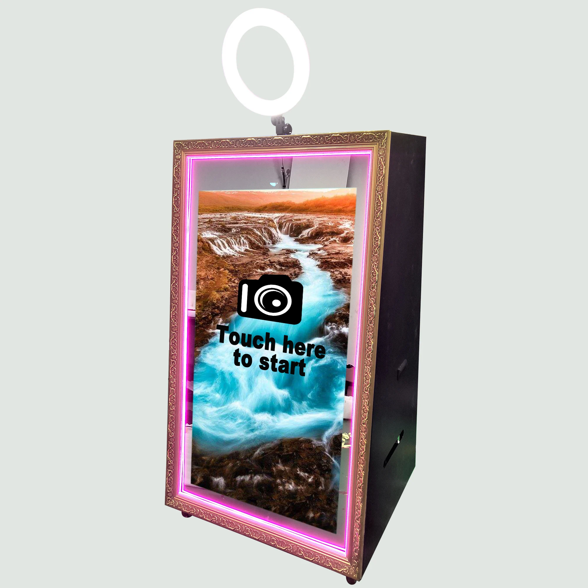  65 дюймов волшебное зеркало photo booth автоматический фото с объектива камеры