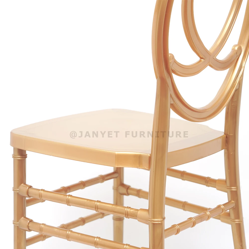 Wholesale Event Party Banquet Gold Resin Stacking Phoenix Round Back Wedding Chairs
