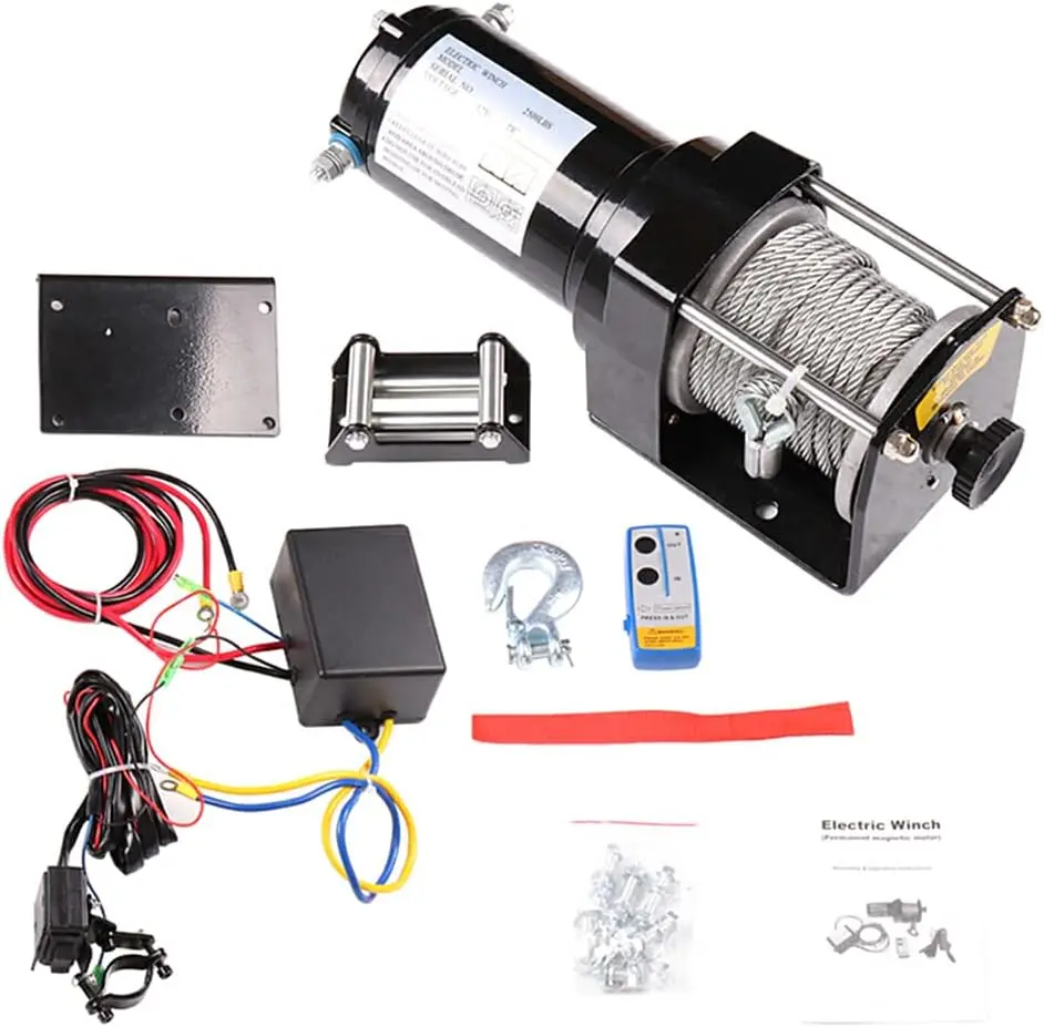 Self Rescue Winch For Offroad Vehicle Lifting Submersible Electric Winch 2000 lbs 12v 24v Small Crane For Car