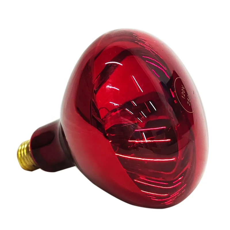 250W R125 Infrared Heat Lamps Thickened Glass and Waterproof Halogen Bulbs for Animal Husbandry Farm Poultry