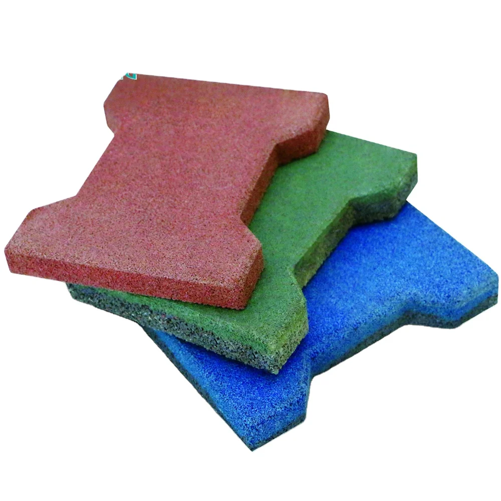 
Shock resistant Non slip recycled rubber bricks for walkway 