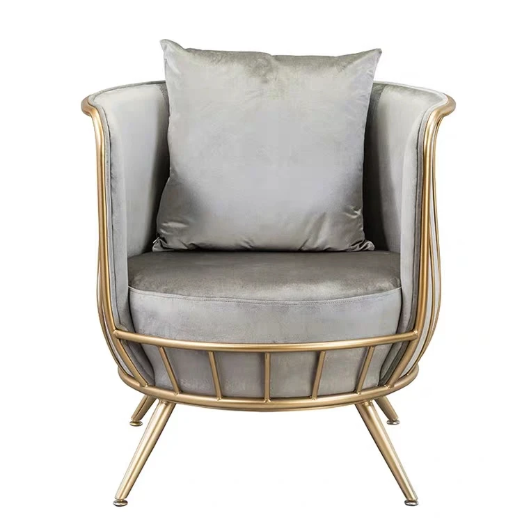 
Nordic style single dining leisure velvet living room modern design sofa chair 