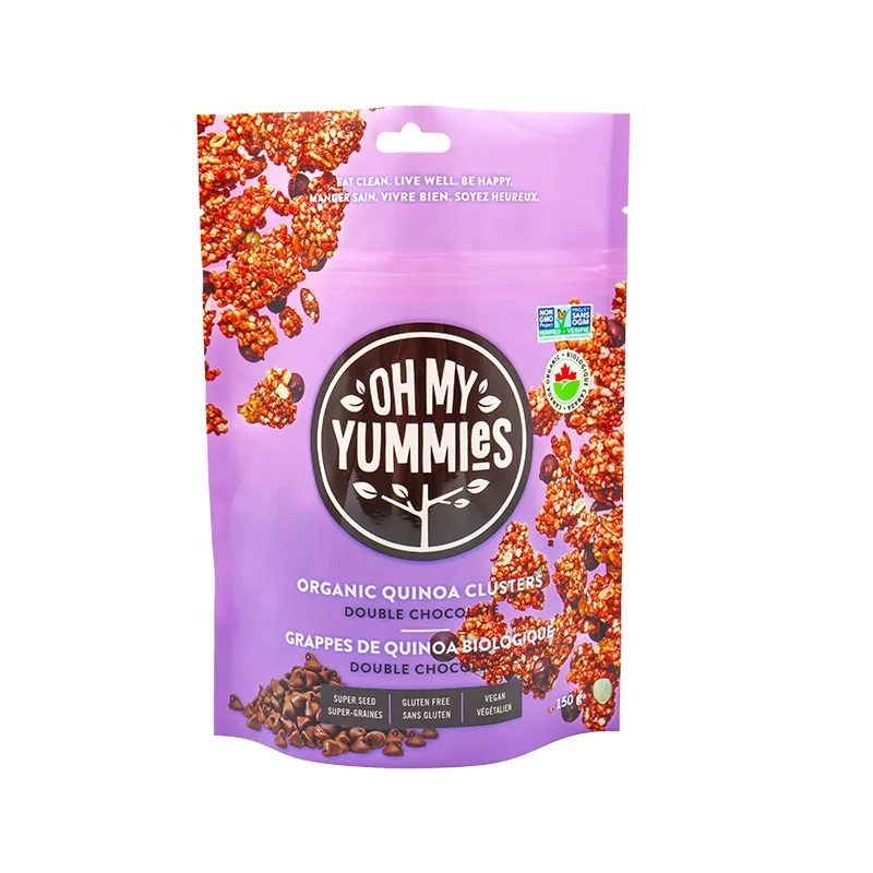 Custom Printed Logo 100% Recyclable Plastic Bags Stand Up Pouch With Zipper Mylar Packaging