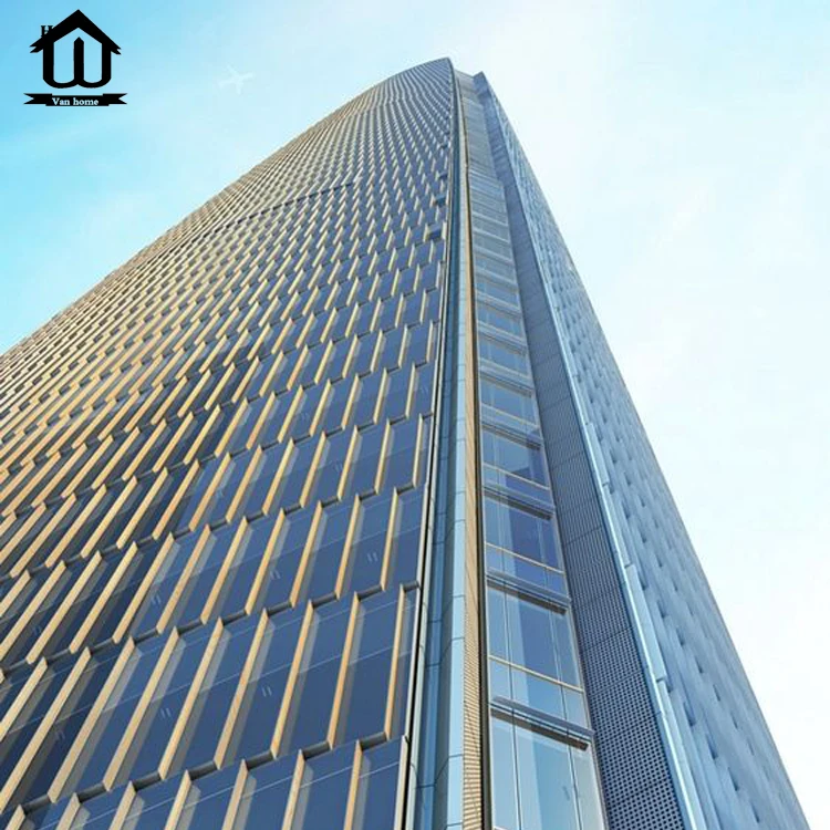 HISENG modern soundproof glass commercial curtain wall