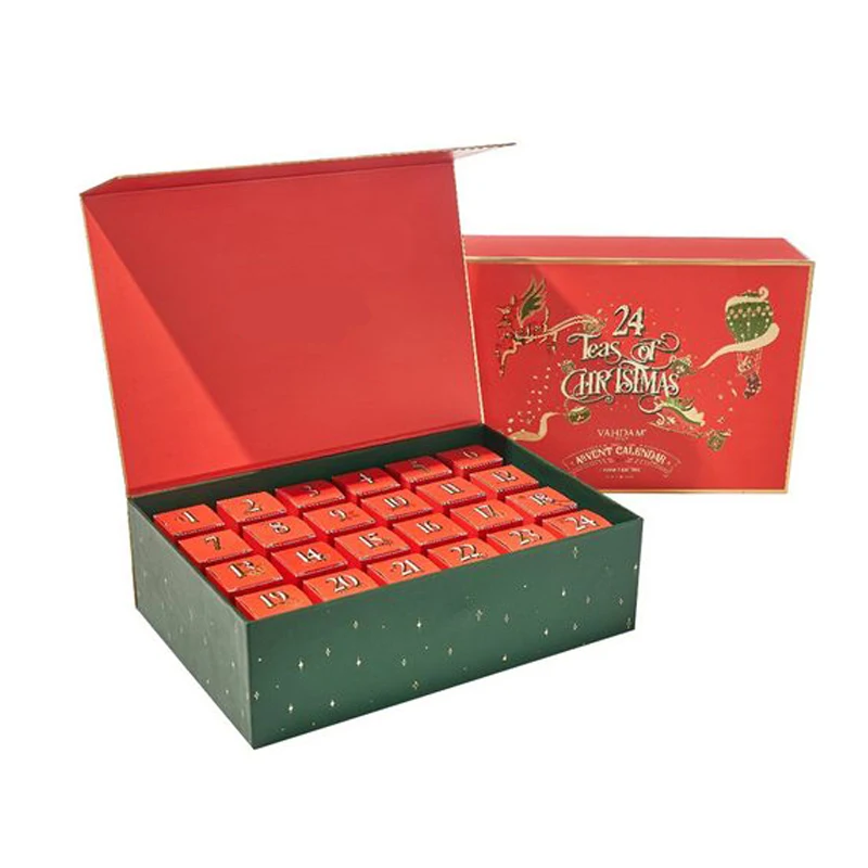 Christmas Cookie Advent Calendar Packaging Grey board white card Box Advent Calendar Box 12 Days
